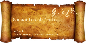 Gasparics Ármin névjegykártya